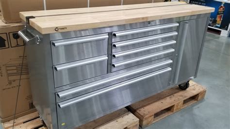 trinity 66 inch stainless steel tool box|stainless steel workbenches with drawers.